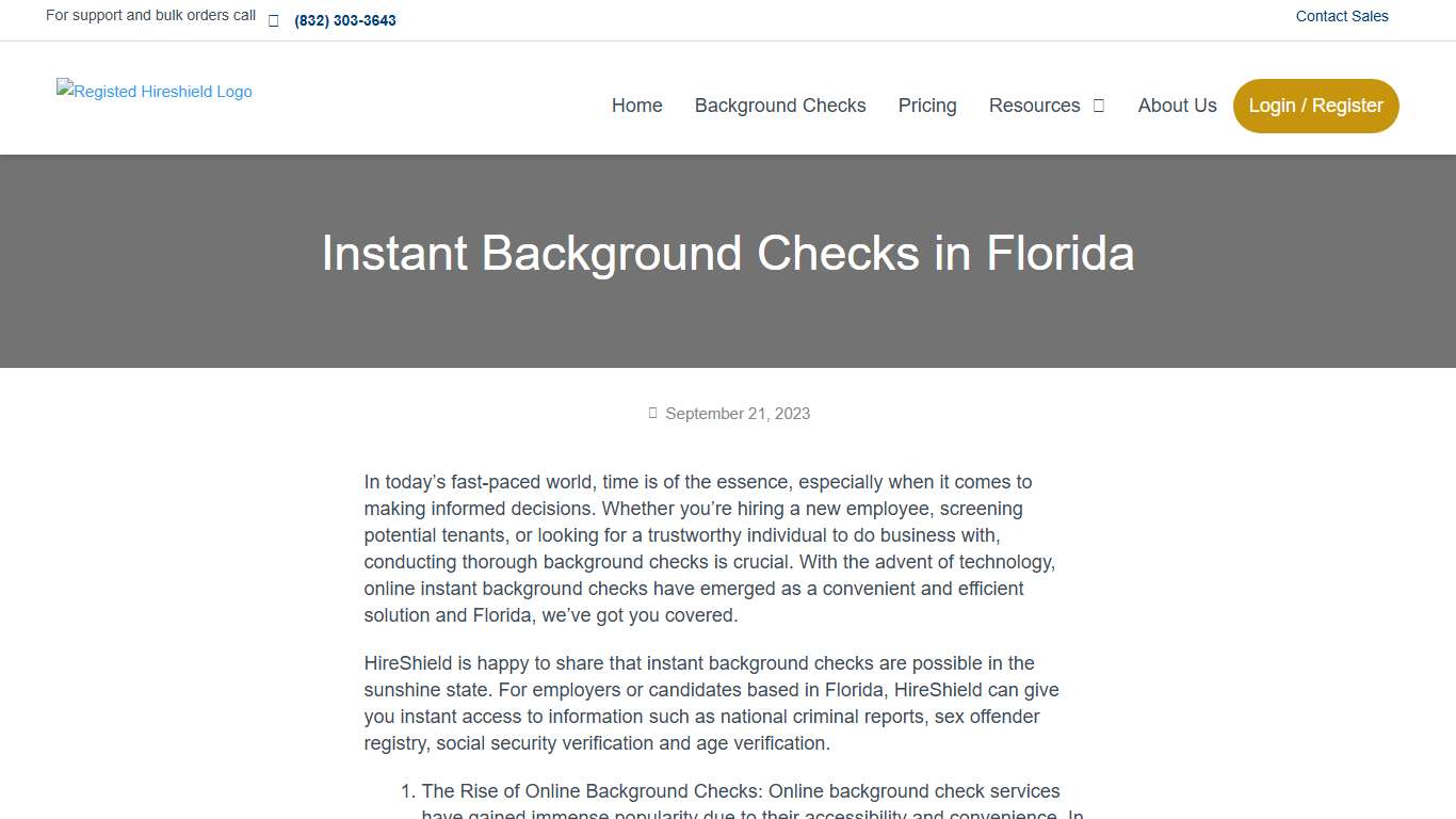 Instant Background Checks in Florida - HireShield